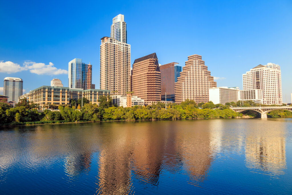 view of Austin, downtown skyline